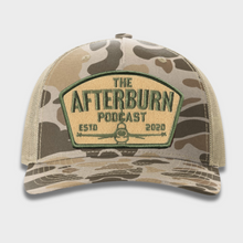 Load image into Gallery viewer, Afterburn Retro Logo Hat – Harvest Duck Camo & Light Tan
