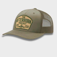 Load image into Gallery viewer, Afterburn Retro Logo Hat – Pale Khaki & Loden Green