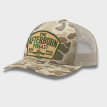 Load image into Gallery viewer, Afterburn Retro Logo Hat – Harvest Duck Camo & Light Tan